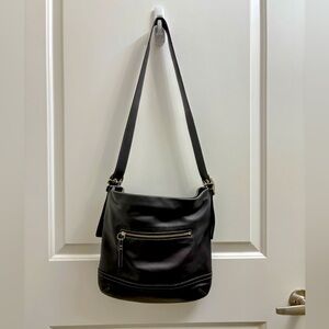 Coach 1414 Black Shoulder/Crossbody Bag with Adjustable Strap